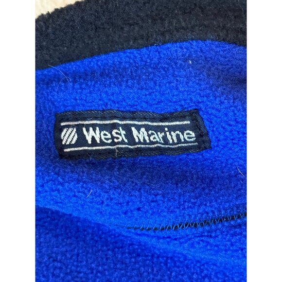 west marine Blue Fleece full zip sweatshirt Men's Small Made In USA pocket READ - Picture 7 of 8